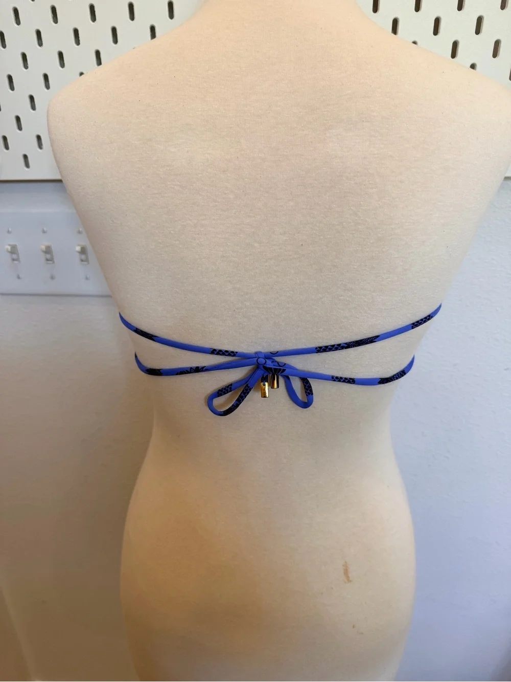 Salinas Blue Pineapple Bandeau Bikini Set Size 42/L NWT